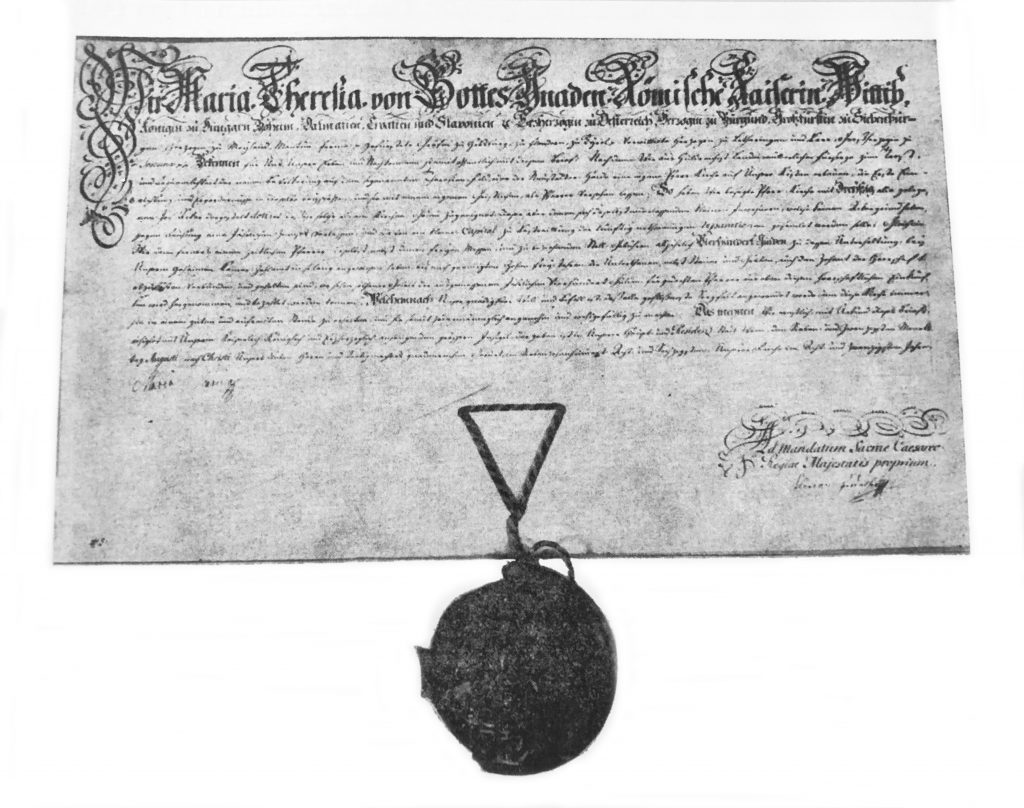 Stiftungsurkunde 25.08.1768